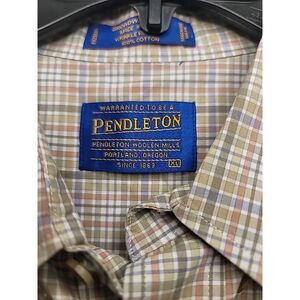 Pendleton Shirt Mens Extra Large Plaid Woolen Mills Workwear Outdoor Casual Retr